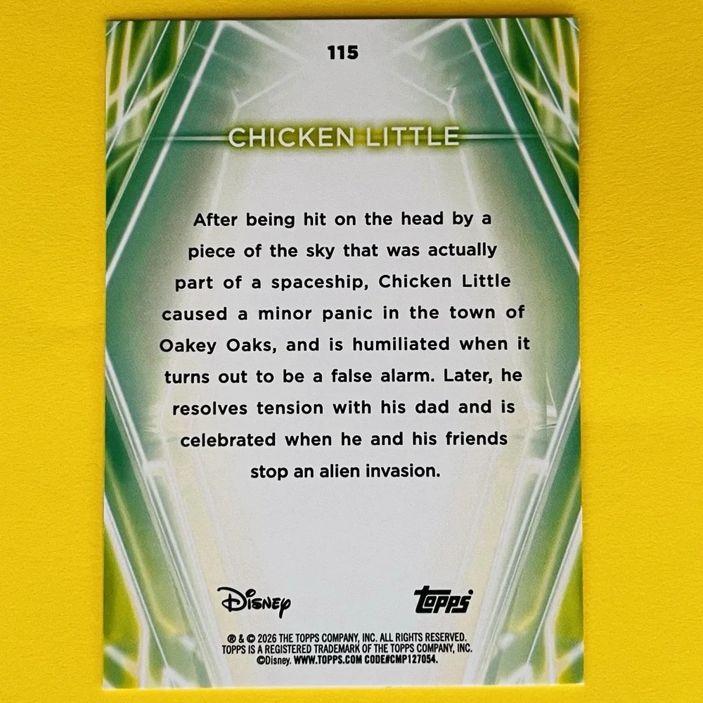 2026‎ Topps Disney Neon Chicken Little #115 Base Card